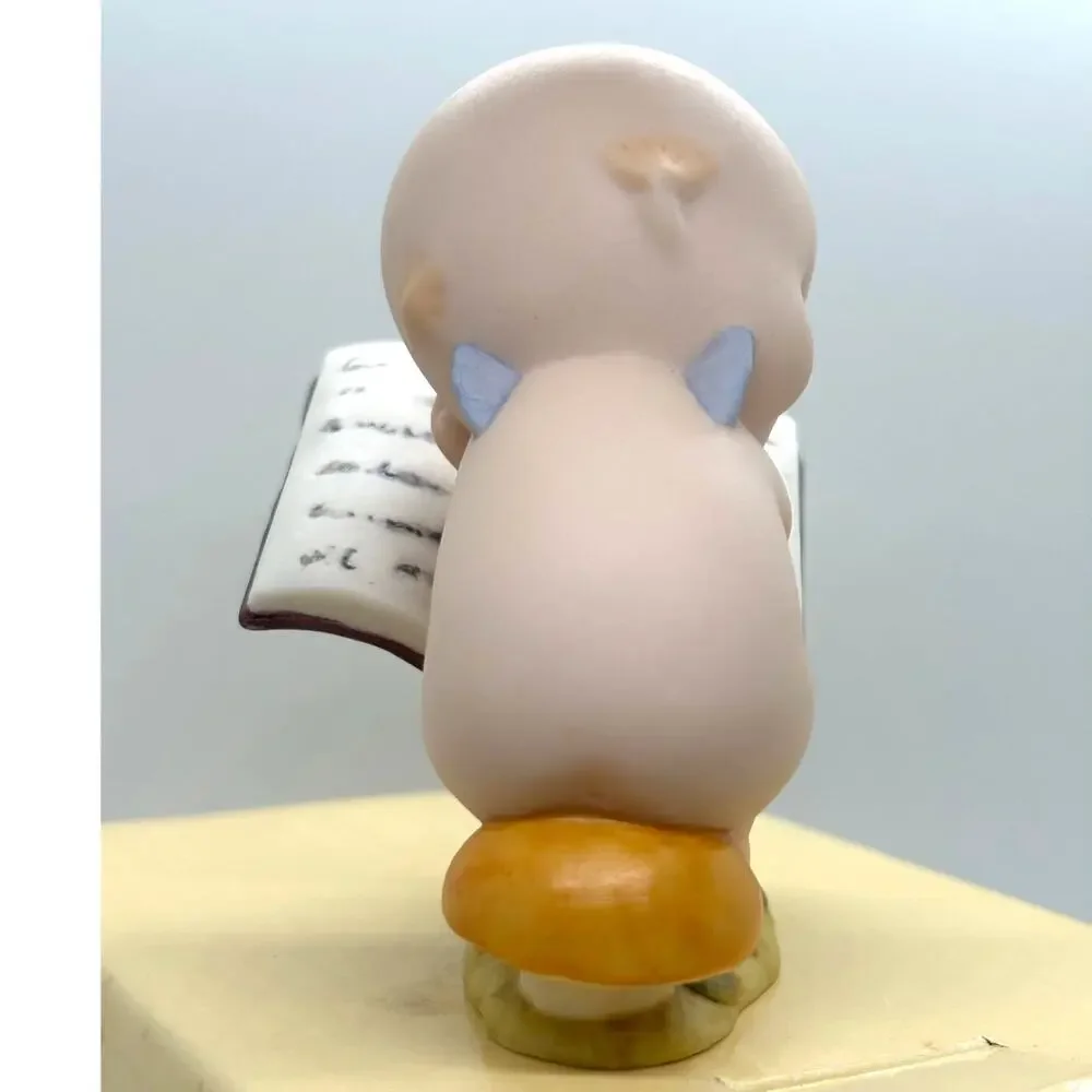 VTG Kato Kogei Rose O'Neill Monthly Kewpie Doll w/Book Sitting on Mushrooms, Box